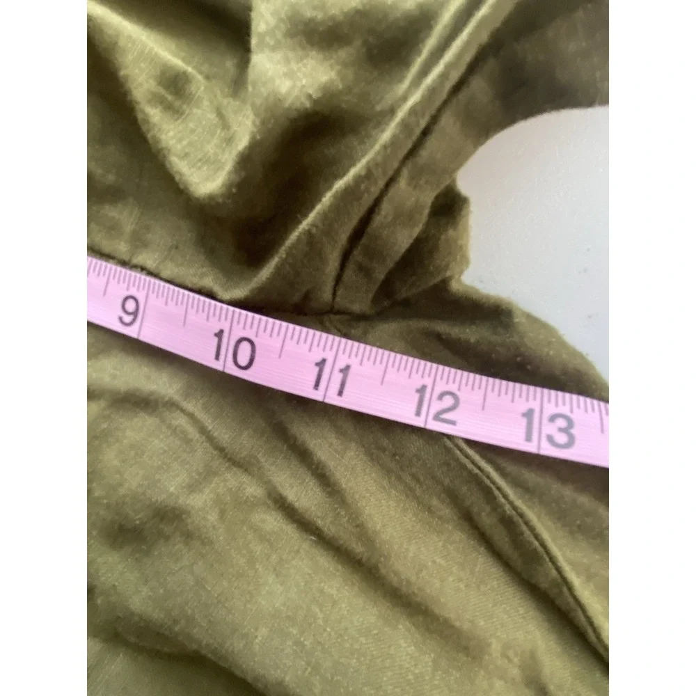 Quince Pants Size S Dark Olive 100% European Linen Elastic Waist Pockets Relaxed